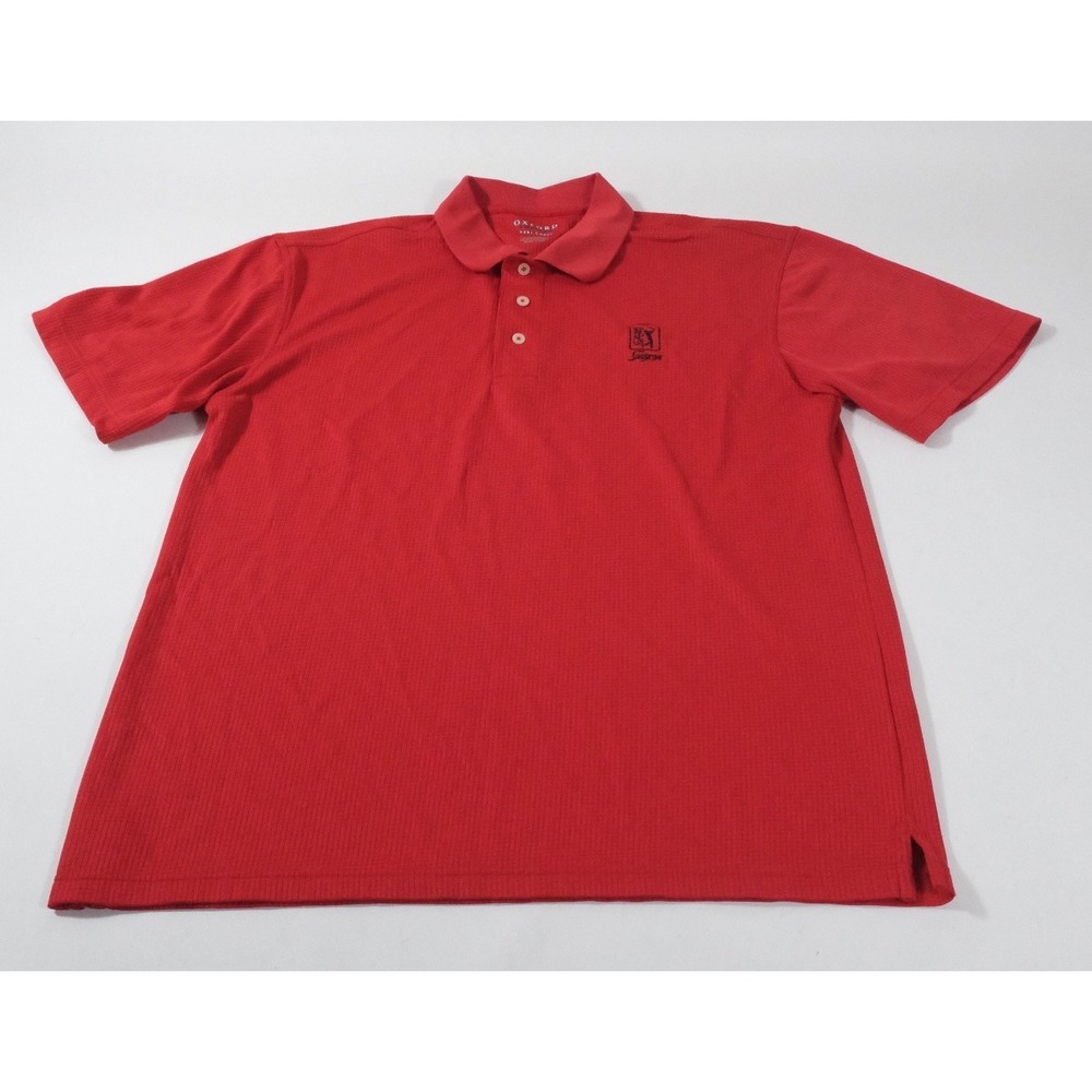 Oxford America Polo Mens L Red TPC Sawgrass Veri‎ Cool Golf Shirt Textured